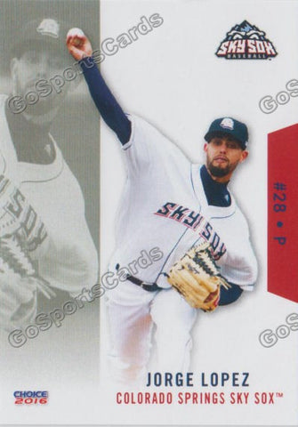 2016 Colorado Springs Sky Sox Jorge Lopez