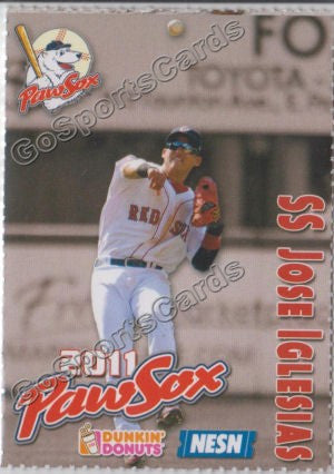 2011 Pawtucket Red Sox Dunkin Donuts Jose Iglesias