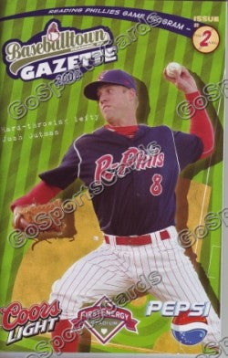 Josh Outman 2008 Reading Phillies Gazette Program (SGA)