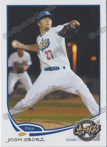 2016 Rancho Cucamonga Quakes Joshua Josh Sborz