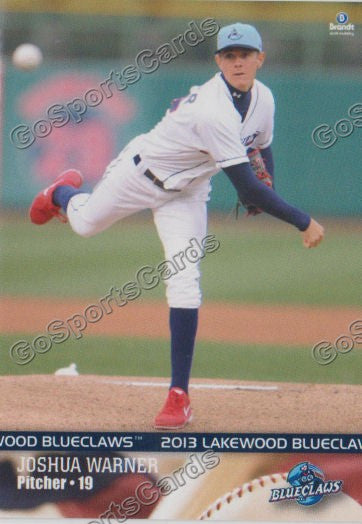 2013 Lakewood BlueClaws Josh Joshua Warner