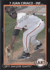 2011 San Jose Giants Juan Ciriaco