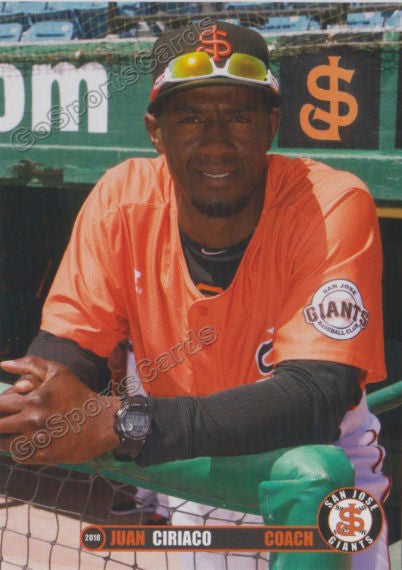 2018 San Jose Giants Juan Ciriaco