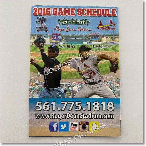2016 Jupiter Hammerheads Palm Beach Cardinals Pocket Schedule