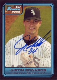 Justin Edwards 2006 Bowman Draft Pick #14 (Autograph)