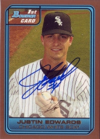 Justin Edwards 2006 Bowman Draft Pick Gold #14 (Autograph)