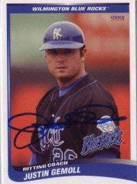 Justin Gemoll 2009 Wilmington Blue Rocks (Autograph)