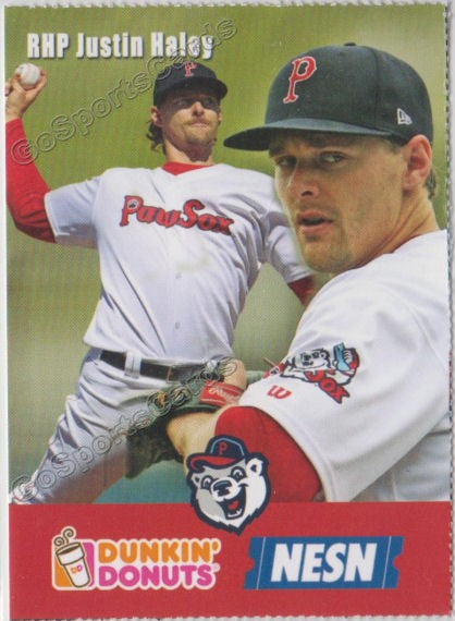2018 Pawtucket Red Sox Dunkin Donuts SGA Justin Haley