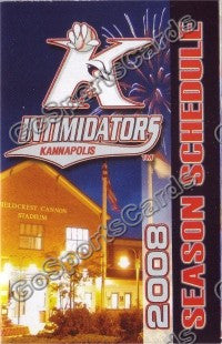 2008 Kannapolis Intimidators Pocket Schedule