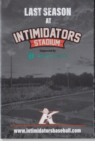 2019 Kannapolis Intimidators Pocket Schedule (Last Season at Stadium)