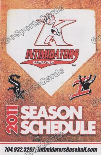 2011 Kannapolis Intimidators Pocket Schedule