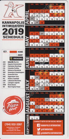 2019 Kannapolis Intimidators Magnet Pocket Schedule