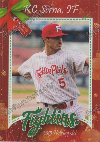 2015 Reading Fightins Phillies Holiday Xmas KC Serna