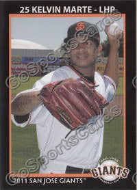 2011 San Jose Giants Kelvin Marte