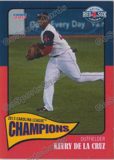 2013 Salem Red Sox Carolina Championship Keury De La Cruz
