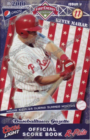 Kevin Mahar 2010 Reading Phillies Gazette Program (SGA)