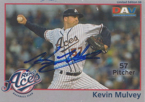 Kevin Mulvey 2010 Reno Aces DAV SGA Autograph