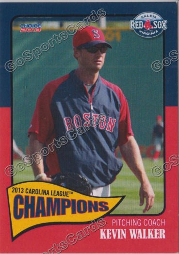 2013 Salem Red Sox Carolina Championship Kevin Walker