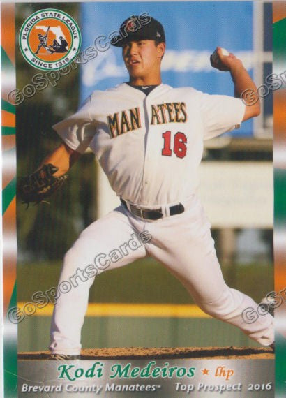 2016 Florida State League Top Prospect FSL Kodi Medeiros
