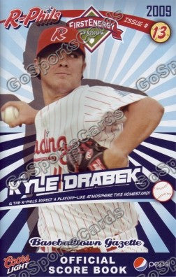 Kyle Drabek 2009 Reading Phillies Gazette Program (SGA)