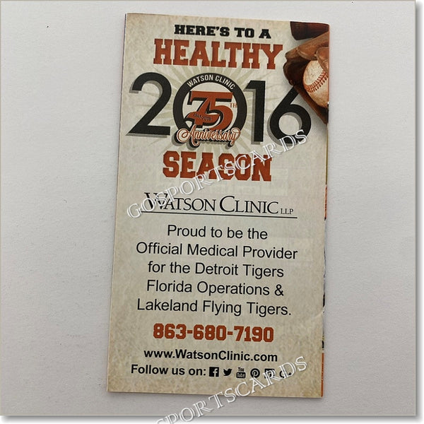 2016 Lakeland Flying Tigers Pocket Schedule