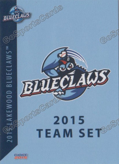 2015 Lakewood BlueClaws Checklist Header Card
