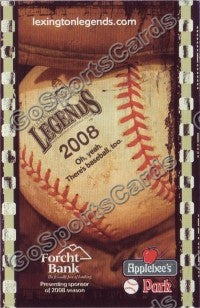 2008 Lexington Legends Pocket Schedule