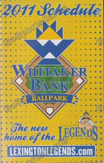 2011 Lexington Legends Pocket Schedule