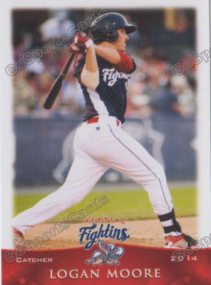 2014 Reading Fightin Phils Logan Moore