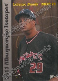 2011 Albuquerque Isotopes Lorenzo Bundy