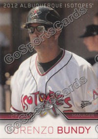 2012 Albuquerque Isotopes Lorenzo Bundy