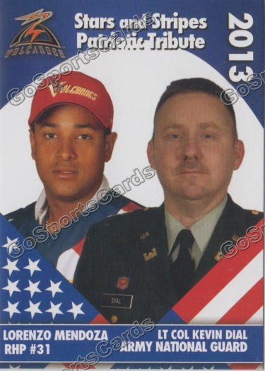 2013 Salem Keizer Volcanoes Stars and Stripes SGA Lorenzo Mendoza