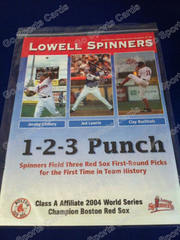 2005 Lowell Spinners Program SGA Draft Jacoby Ellsbury Clay Buchholz Jed Lowrie