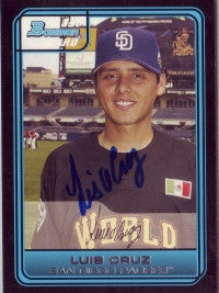Luis Cruz 2006 Bowman Future Games #9 (Autograph)
