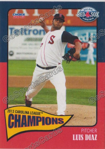 2013 Salem Red Sox Carolina Championship Luis Diaz