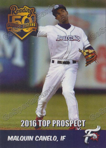 2016 Reading Fightin Phils Top Prospect 25 Malquin Canelo