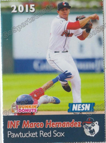 2015 Pawtucket Red Sox SGA Dunkin Donuts Marco Hernandez