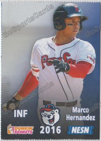 2016 Pawtucket Red Sox SGA Dunkin Donuts Marco Hernandez
