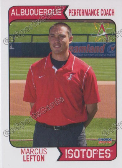 2016 Albuquerque Isotopes Marcus Lefton