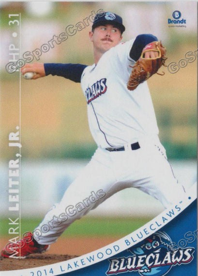 2014 Lakewood BlueClaws Mark Leiter Jr