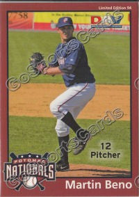 2010 Potomac Nationals DAV Martin Beno