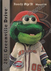 2011 Greenville Drive Reedy Rip It Mascot