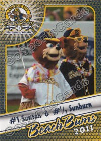 2011 Traverse City BeachBums #1 Suntan #1/2 Sunburn Mascots
