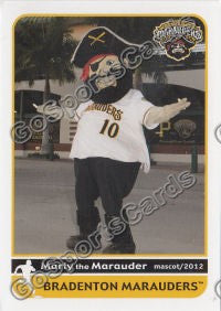 2012 Bradenton Marauders Marty The Marauder