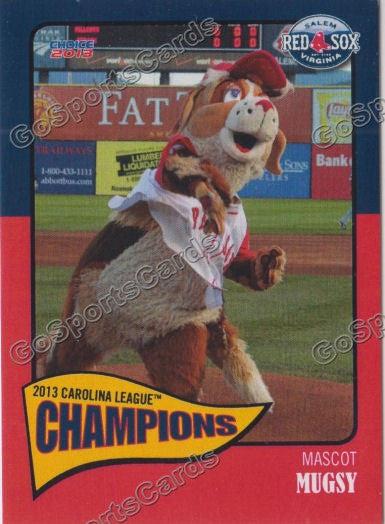 2013 Salem Red Sox Carolina Championship Mugsy