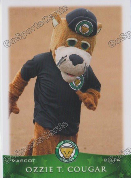 2014 Kane County Cougars Ozzie T Cougar Mascot