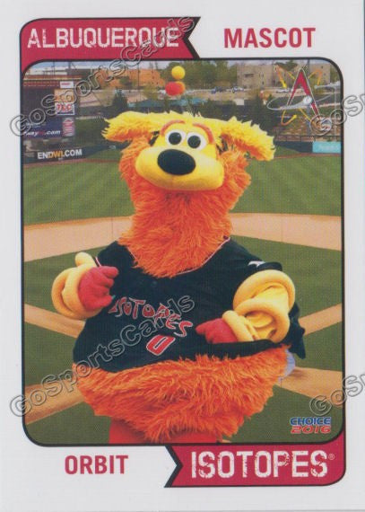 2016 Albuquerque Isotopes Orbit Mascot