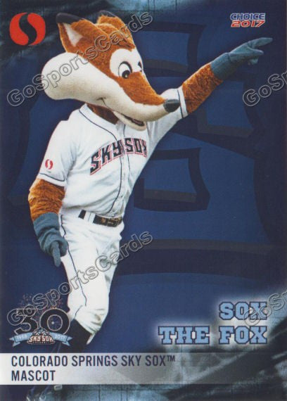 2017 Colorado Springs Sky Sox Sox the Fox Mascot