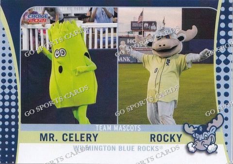 2021 Wilmington Blue Rocks SGA Rocky Bluewinkle Mr Celery Mascot