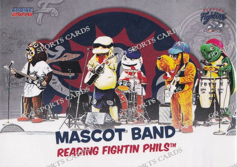 2016 Reading Fightin Phils Mascot Mascot Band Screwball Bucky Blooper Quack Change Up